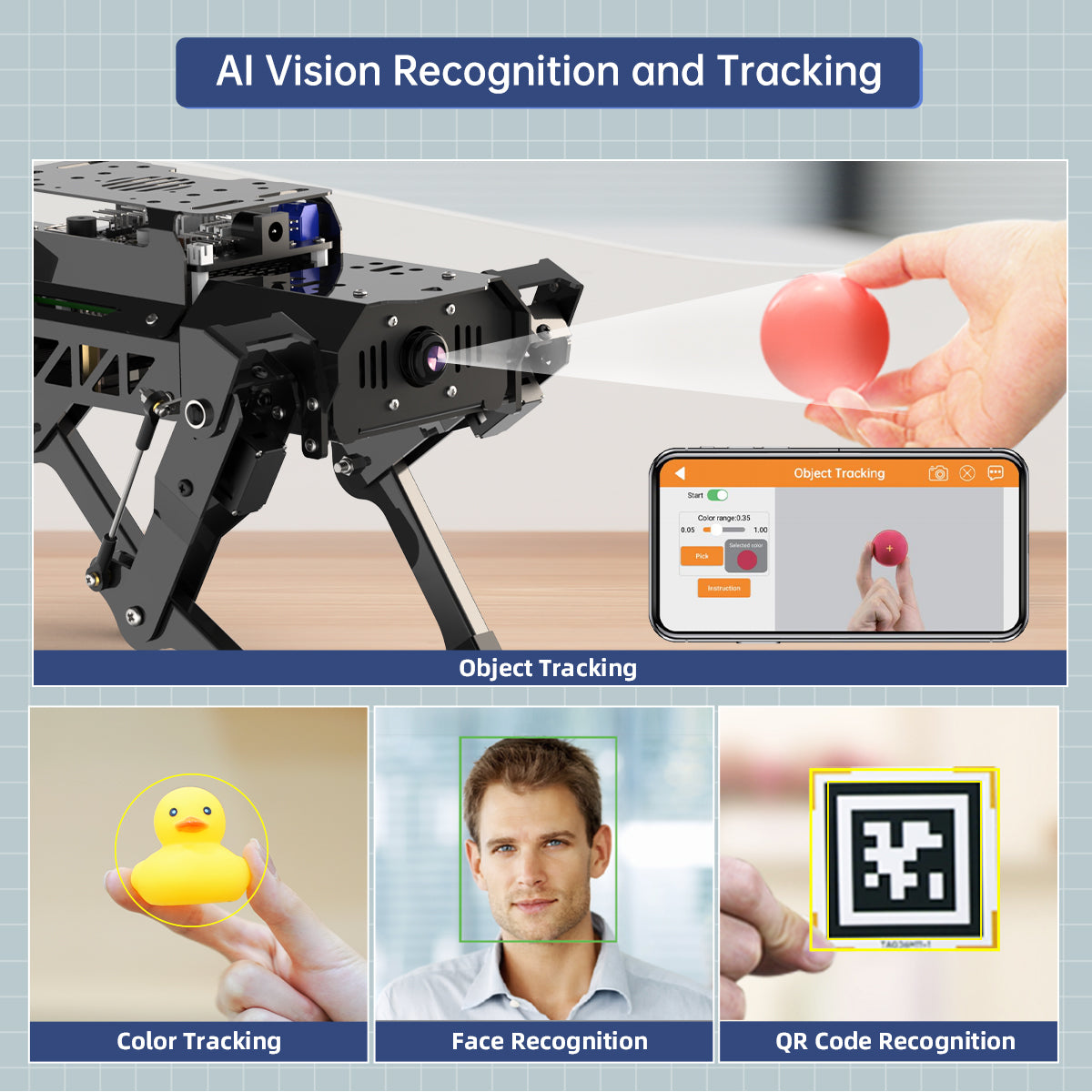 Hiwonder PuppyPi ROS Quadruped Robot with Raspberry Pi, Integrated with Large AI Model (ChatGPT), Supports AI Vision, Voice Interaction, LiDAR, and Robotic Arm Attachment Hiwonder PuppyPi ROS Quadruped Robot with Raspberry Pi, Integrated with Large AI Model (ChatGPT), Supports AI Vision, Voice Interaction, LiDAR, and Robotic Arm Attachment